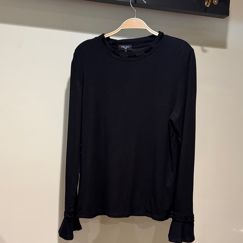Elegant Black Long Sleeve Women's Top